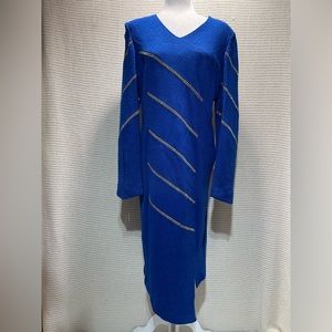 Donna Vinci Knit Blue Dress